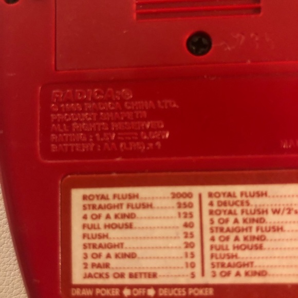 Vintage 1999 Radica Pocket Poker Handheld Electronic Draw and Deuces Game - Picture 6 of 8